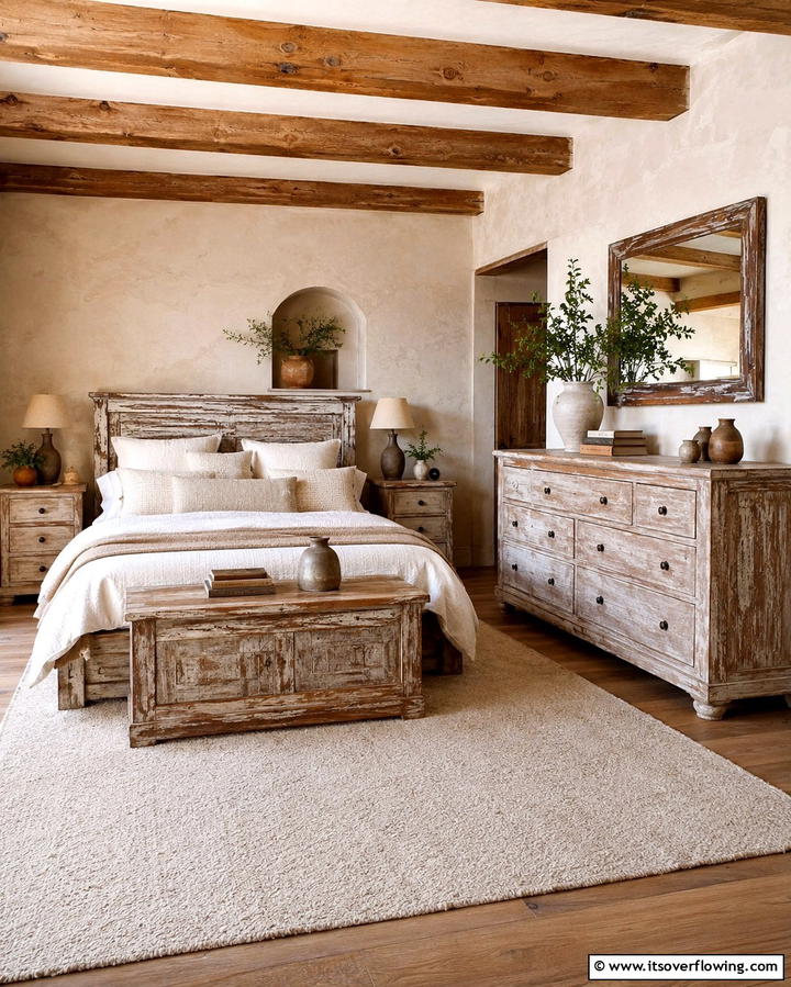 Distressed Wooden Furniture - 25 Vintage Bedroom Ideas for Timeless Charm & Style