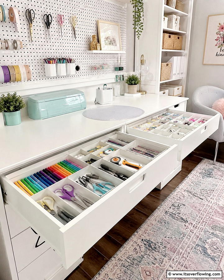 Divided Drawer Inserts - 25 Craft Room Organization Ideas for Creative Spaces