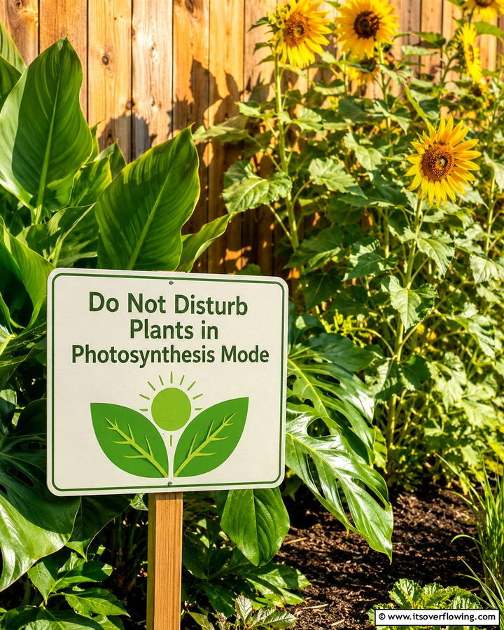 Do Not Disturb Plants in Photosynthesis Mode - 25 Funny Garden Sign Ideas to Add Humor to Your Yard