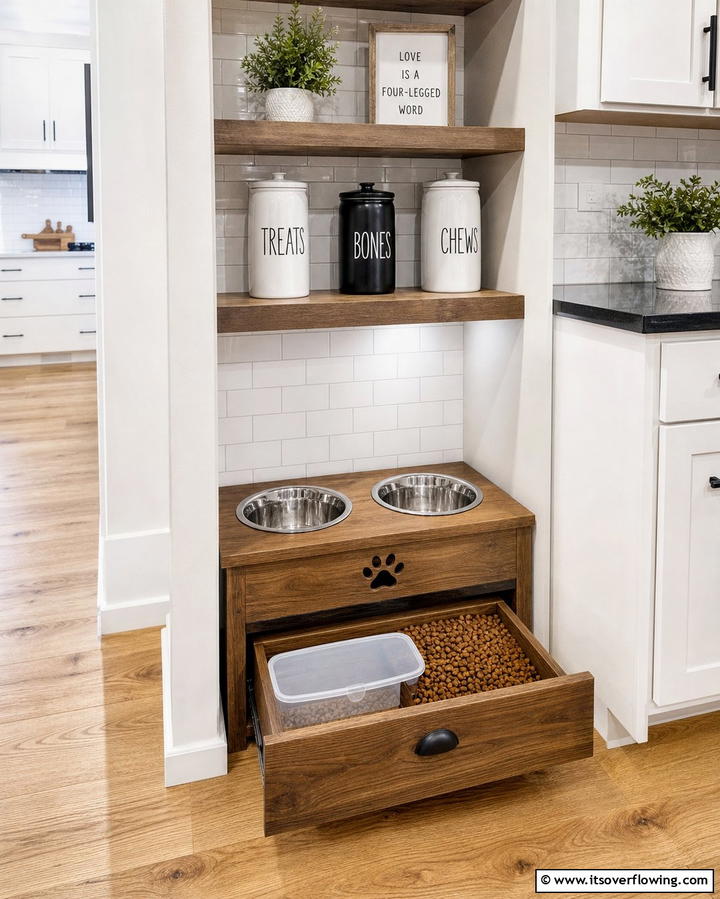 Dog Feeding Station - 25 Dog Room Ideas for a Pet-Friendly Home