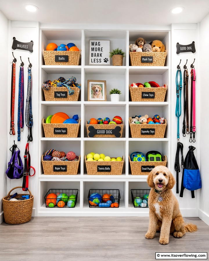 Dog Toy Storage Wall - 25 Dog Room Ideas for a Pet-Friendly Home