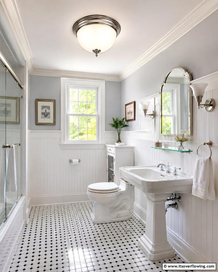Dome Ceiling Lights for a Classic Look - 25 Bathroom Ceiling Lighting Ideas to Brighten Your Space
