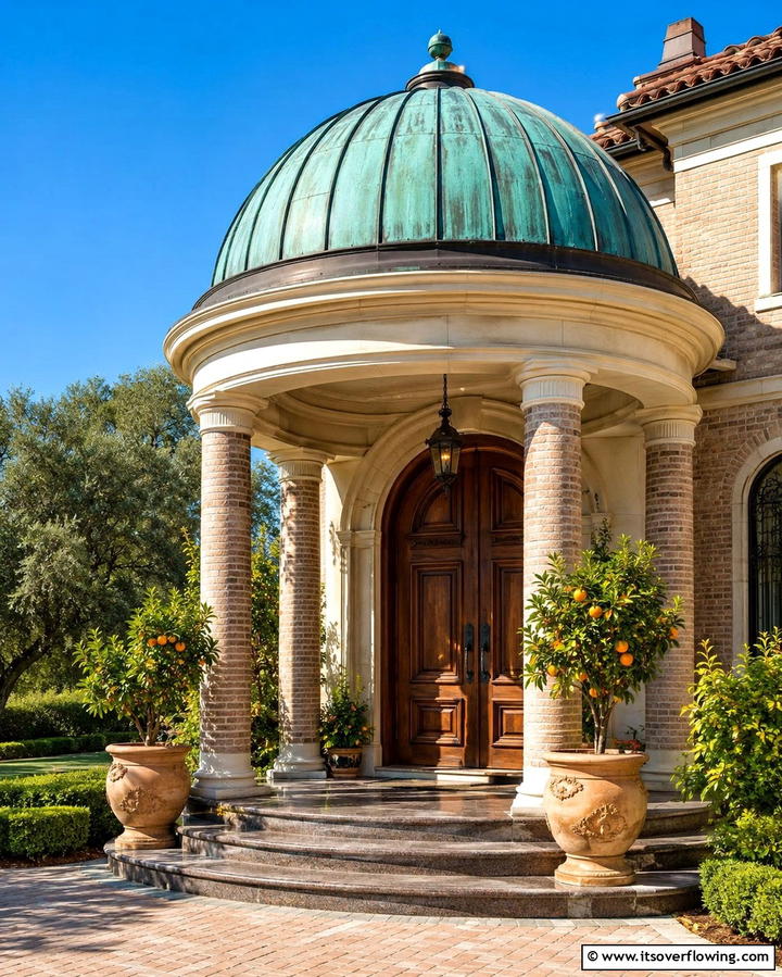 Dome Roof for a Regal Touch - 25 Front Porch Roof Ideas- Enhance Your Home’s Curb Appeal