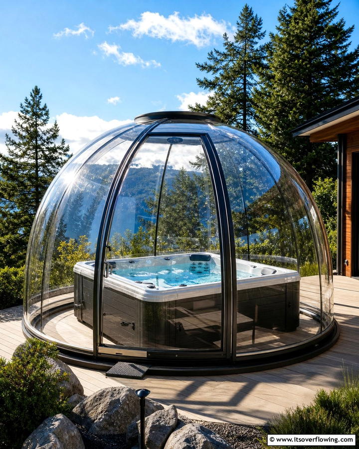Dome Shaped EnclosureOne - 25 Hot Tub Enclosure Ideas for Year-Round Relaxation