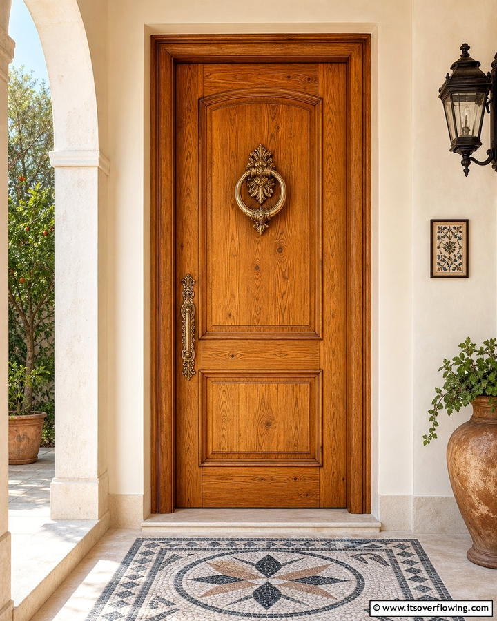 Doors with Decorative Knockers and Handles - 25 Mediterranean Front Door Ideas for a Warm Welcome