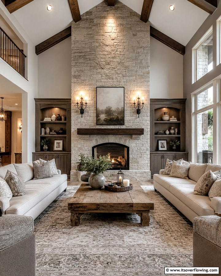 Double Arm Sconces for Enhanced Lighting - 25 Fireplace Sconces Ideas for a Warm Ambiance