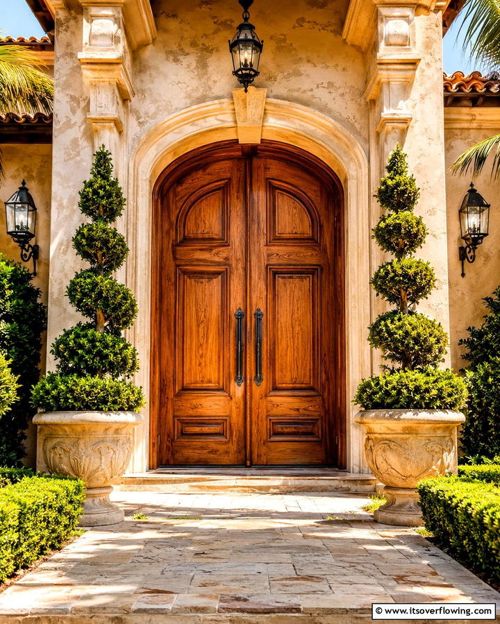 Double Door Grandeur - 25 Spanish Style Front Door Ideas for Curb Appeal