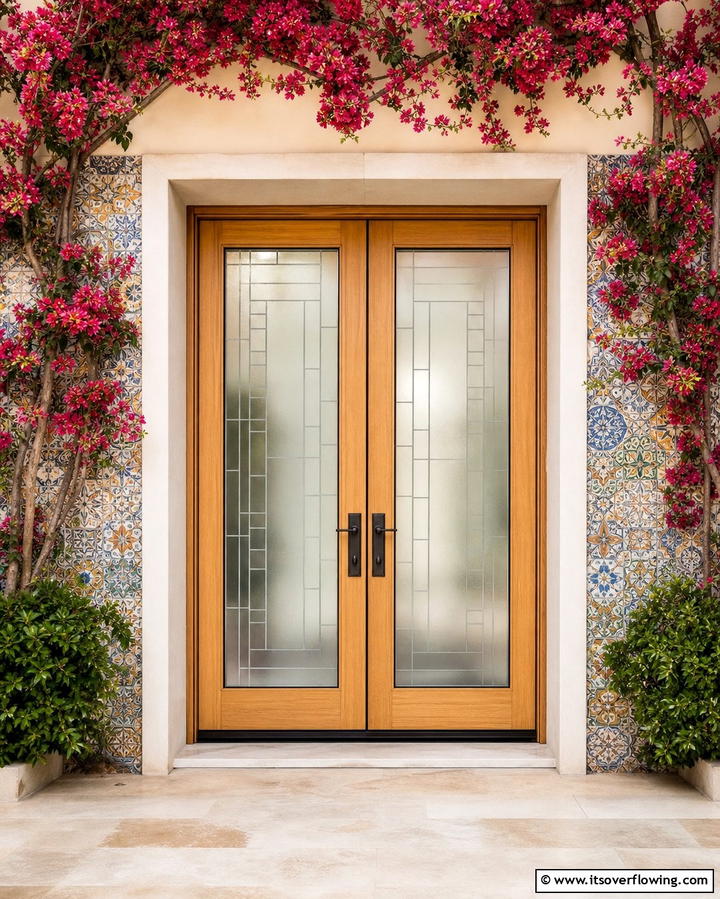 Double Doors with Glass PanelsExact - 25 Mediterranean Front Door Ideas for a Warm Welcome