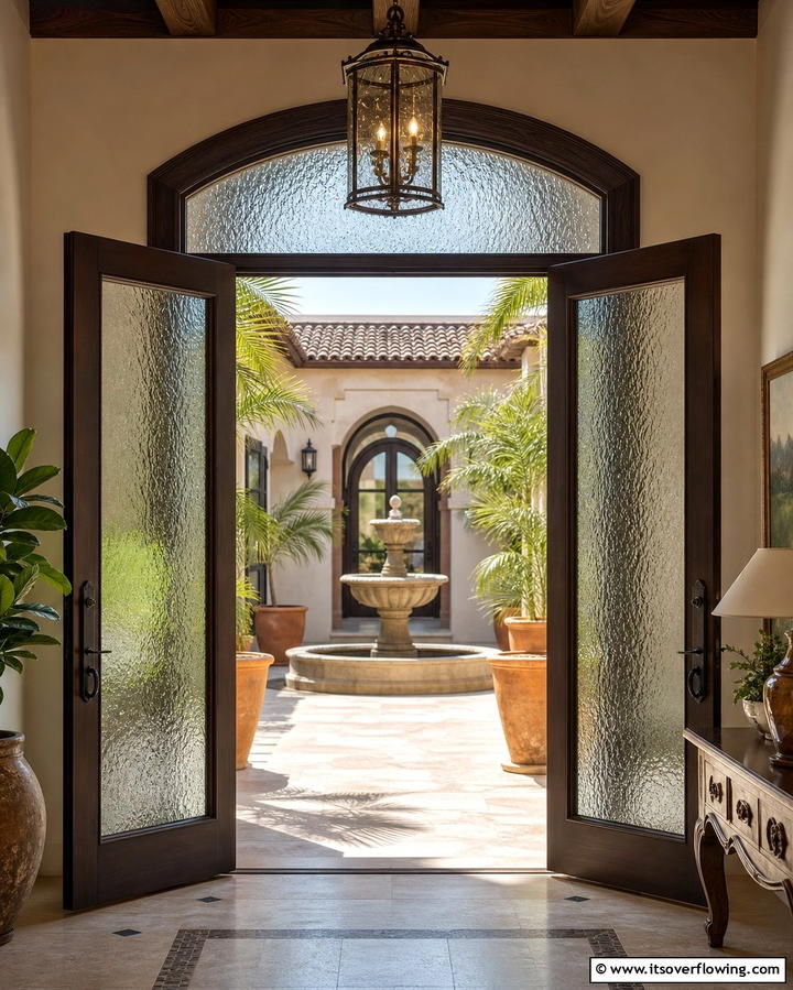 Double Doors with Glass PanelsOne - 25 Mediterranean Front Door Ideas for a Warm Welcome