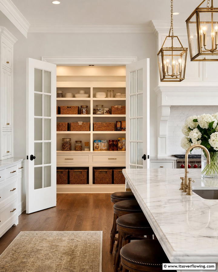 Double French Doors - 25 Pantry Door Ideas for Stylish and Functional Spaces