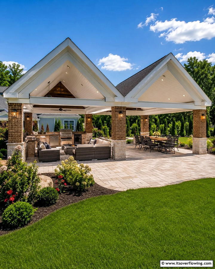Double Gable Roof Design - 25 Gable Patio Roof Design Ideas for a Stylish Outdoor Space
