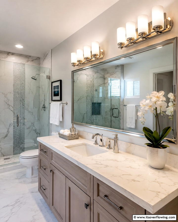 Double Layered Lighting - 25 Bathroom Lighting Ideas Over Mirror for Perfect Illumination