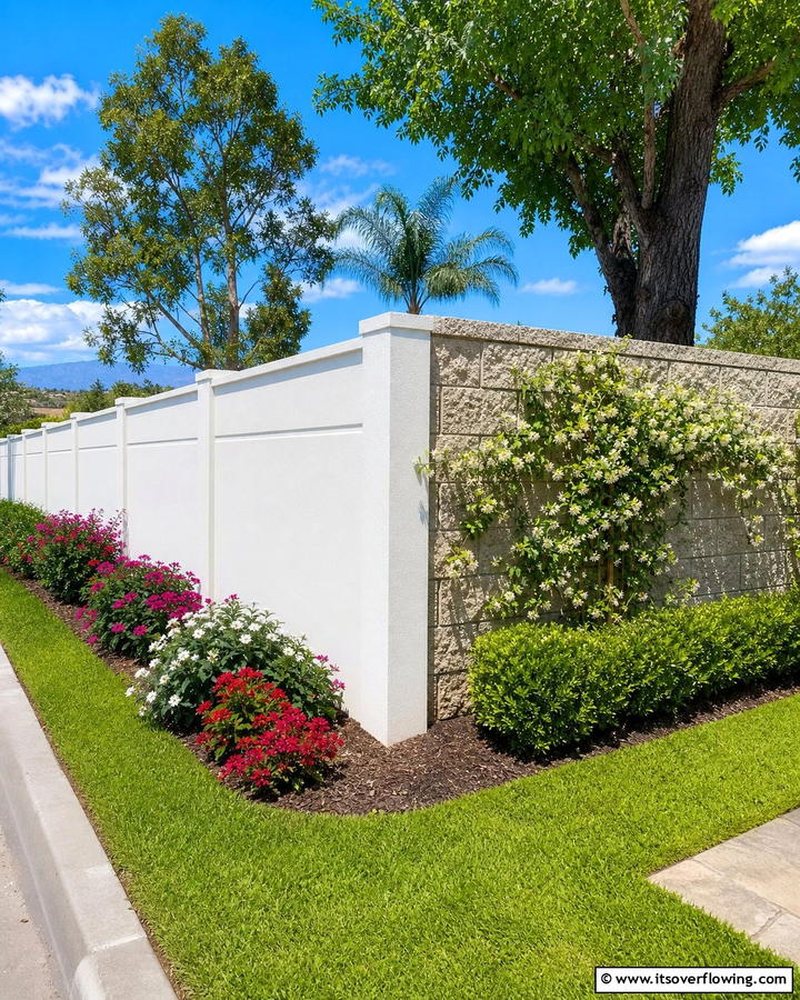 Double Sided Concrete Block Fence - 20 Concrete Block Fence Ideas for a Sturdy and Stylish Barrier