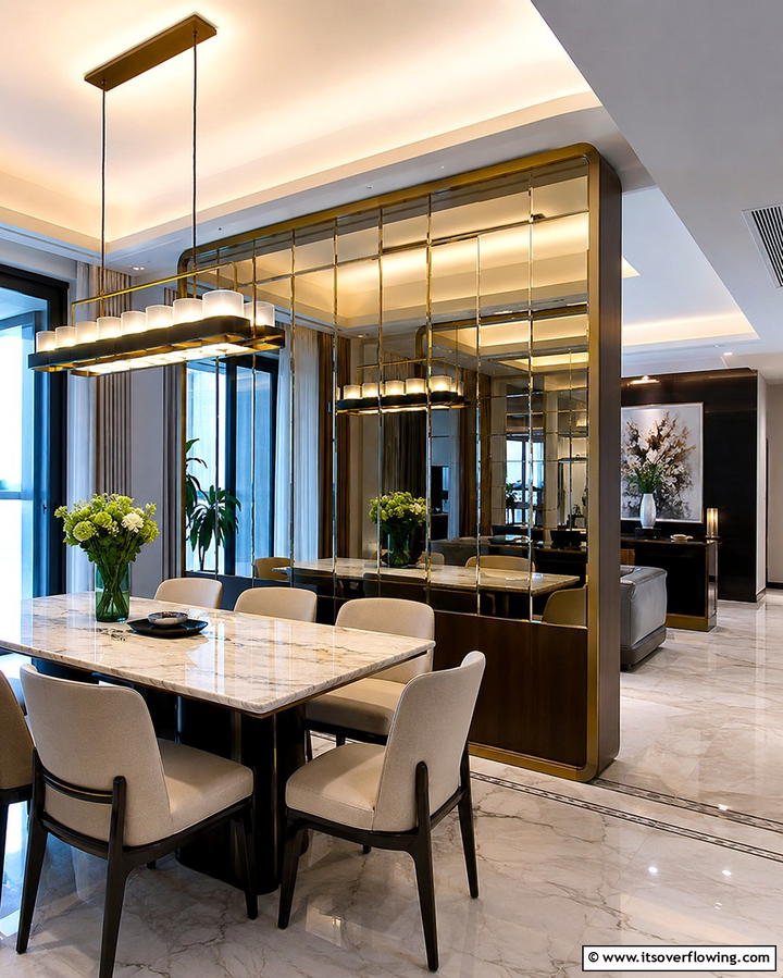 Double Sided Designs - 30 Stunning Dining Room Mirror Ideas for Elegance
