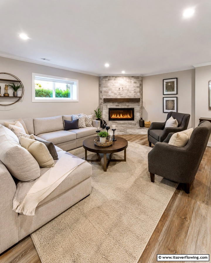Double Sided Fireplace - 25 Cozy Basement Fireplace Ideas for Warm Gatherings