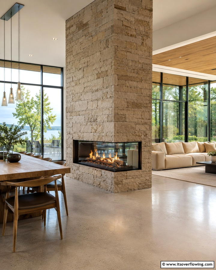 Double Sided Fireplace - 25 Fireplace Accent Wall Ideas for a Stunning Focal Point