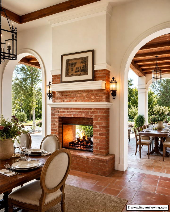 Double Sided Fireplaces - 25 Porch Fireplace Ideas for Cozy Outdoor Evenings