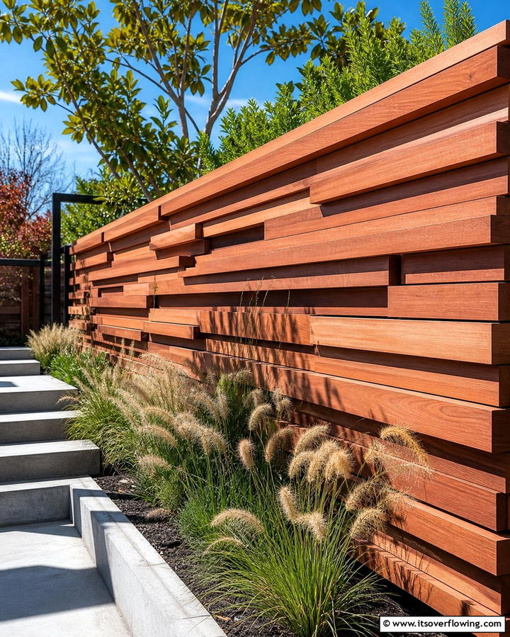 Double Sided Horizontal Fence - 25 Unique Horizontal Fence Ideas for Modern Landscaping