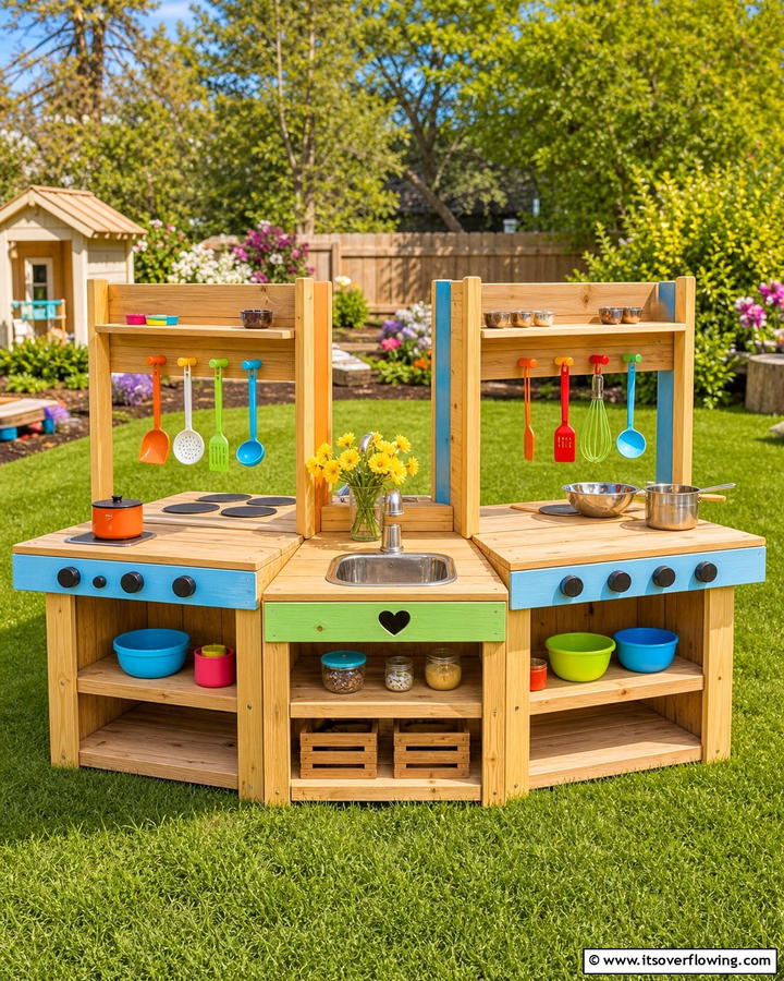 Double Sided Mud Kitchen - 20 Mud Kitchen Ideas for Outdoor Fun with Kids