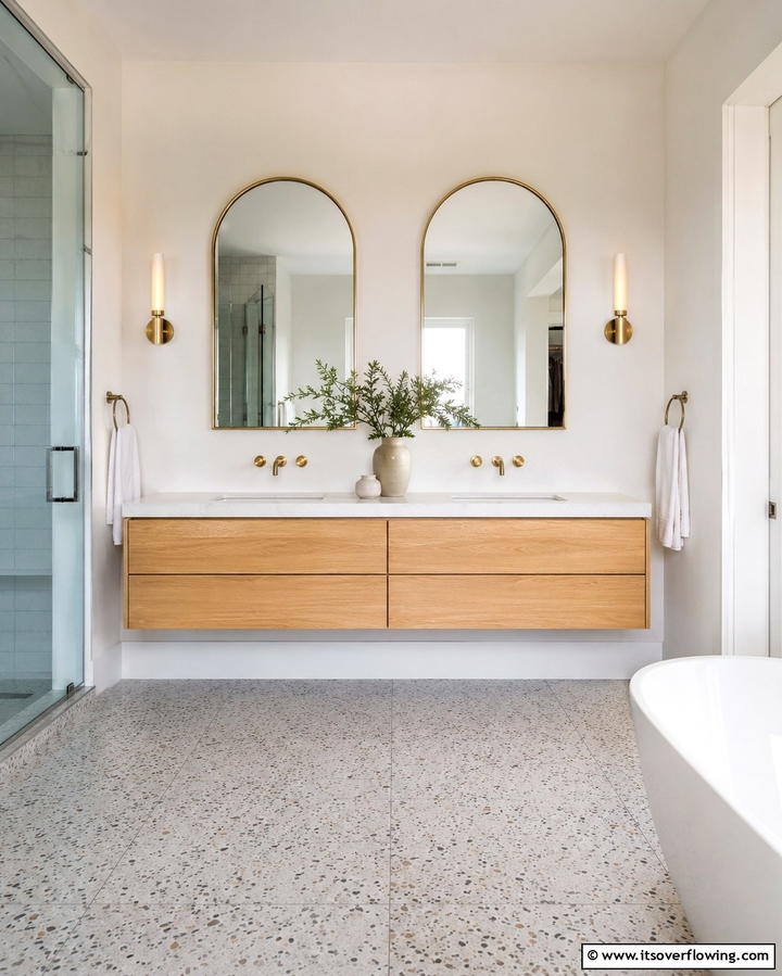 Double Sink Floating Vanity - 25 Floating Vanity Bathroom Ideas for a Modern and Sleek Look