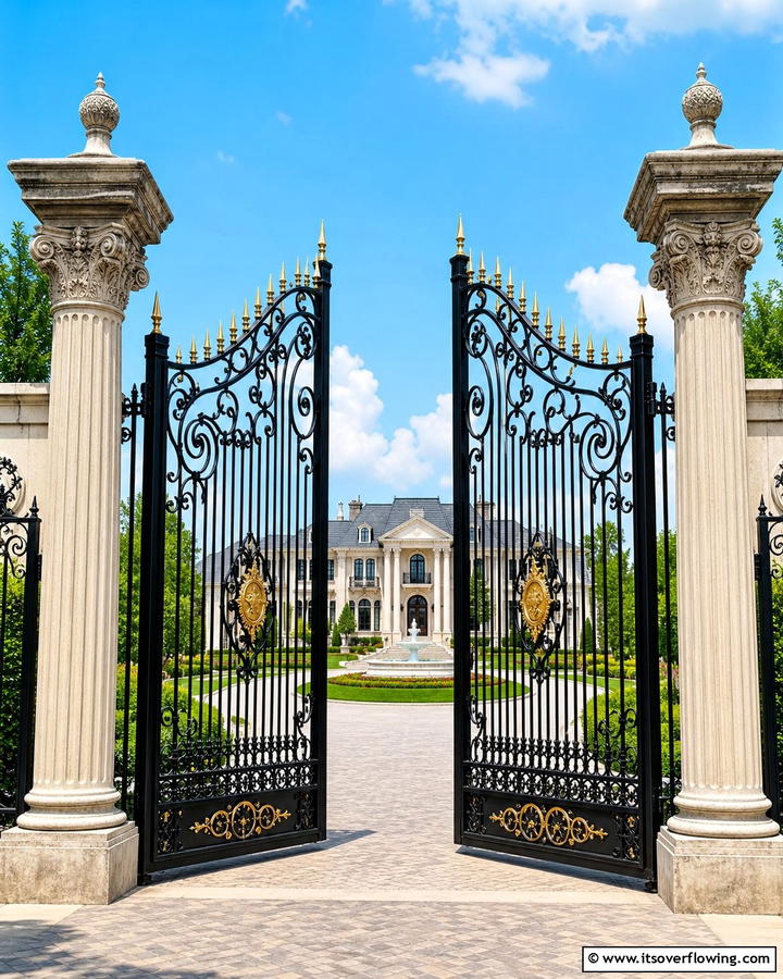 Double Swing Gate - 20 Front Door Gate Ideas to Enhance Your Home’s Curb Appeal