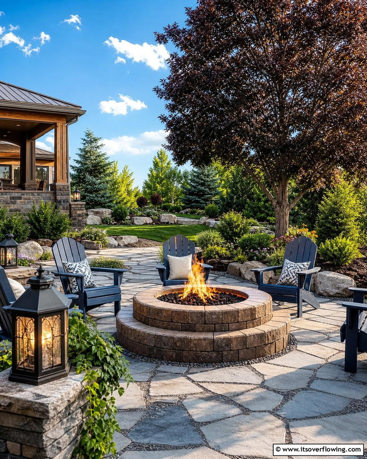 Double layer Brick Fire Pit - 25 Creative Brick Fire Pit Ideas for Your Backyard