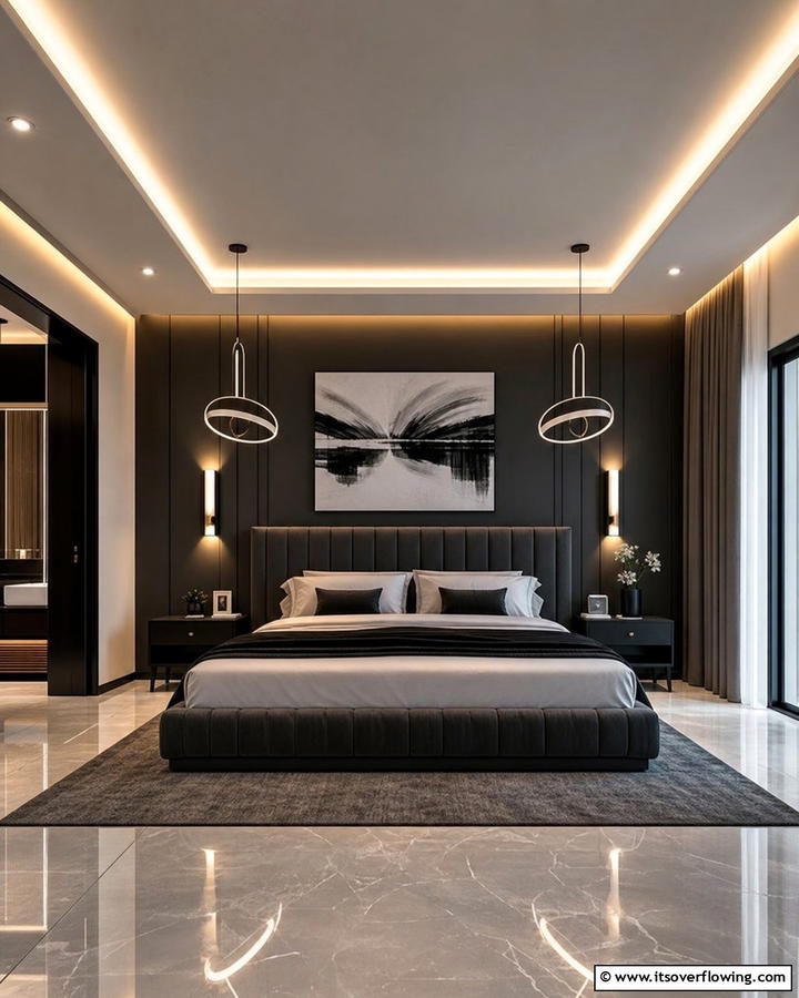 Dramatic Accent Lighting - 21 Master Bedroom Ideas for Luxurious and Relaxing Retreats