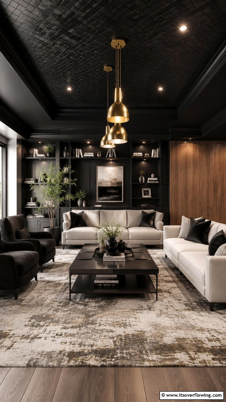 Dramatic Black Textures - 30 Black Ceiling Ideas to Add Depth and Drama Above