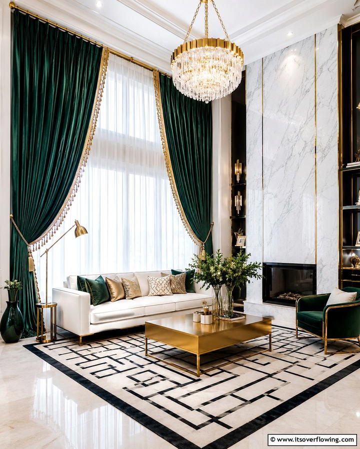 Dramatic Drapery Styles - 30 Glam Living Room Ideas for Luxurious Comfort