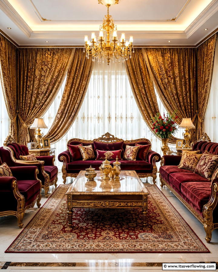 Dramatic Drapery for a Luxurious Touch - 25 Maximalist Living Room Design Ideas for Bold Homes