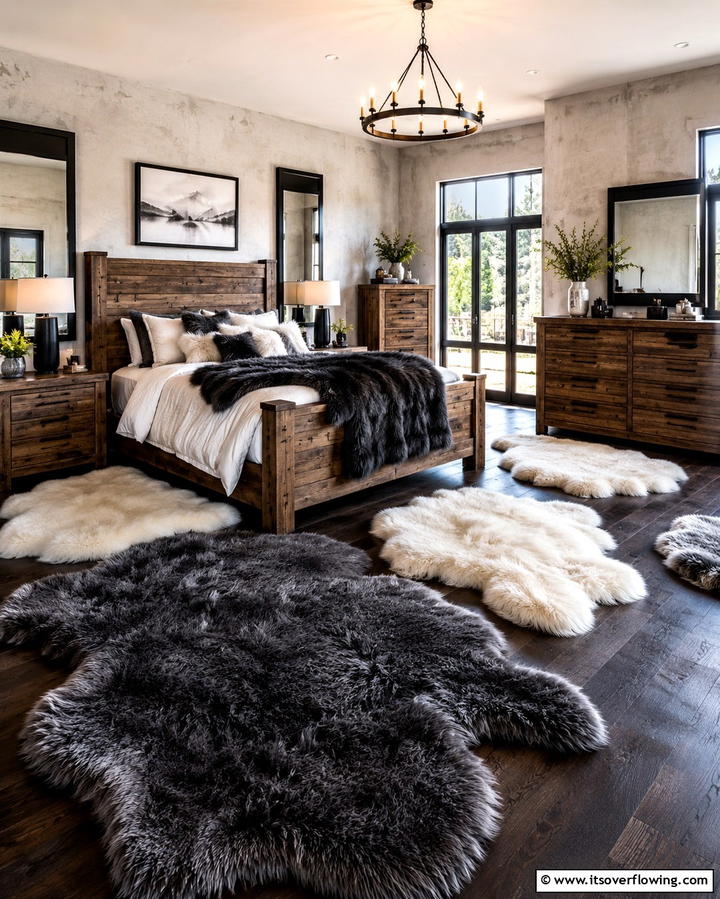 Dramatic Fur Accents - 25 Viking Bedroom Ideas for a Bold and Rustic Look