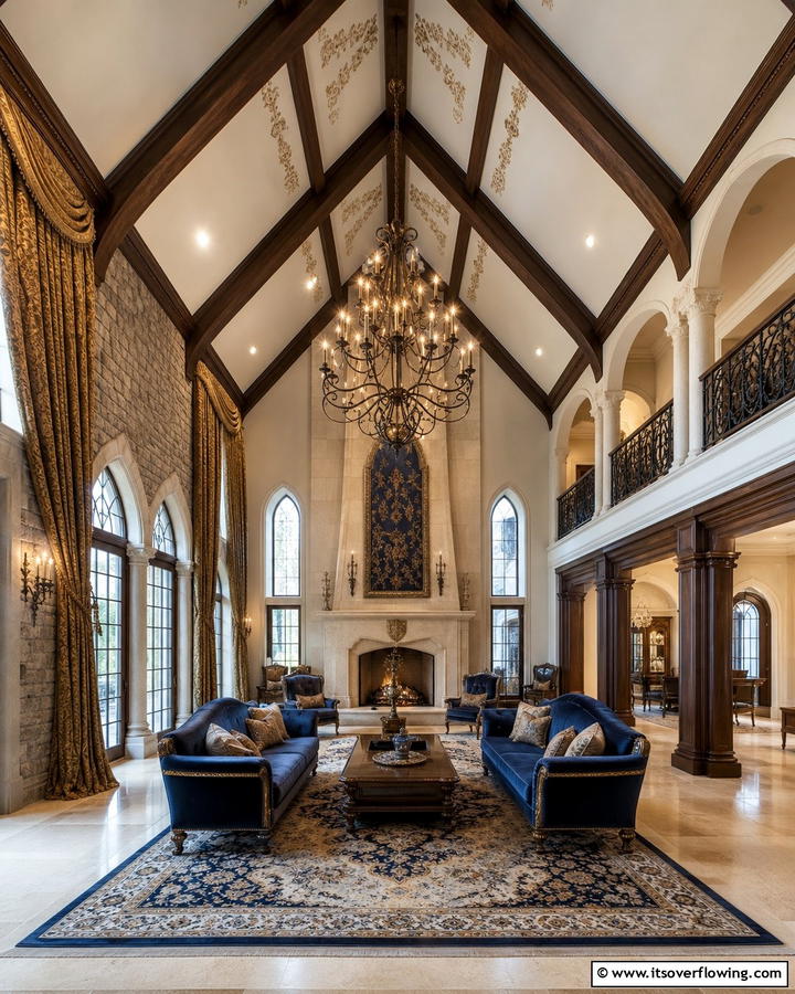 Dramatic High Ceilings - 25 Castle Living Room Ideas for a Majestic and Regal Ambiance