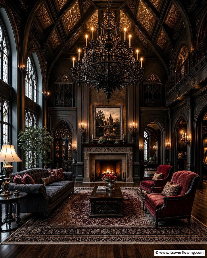 Dramatic Lighting - 25 Gothic Living Room Ideas for a Dramatic Space