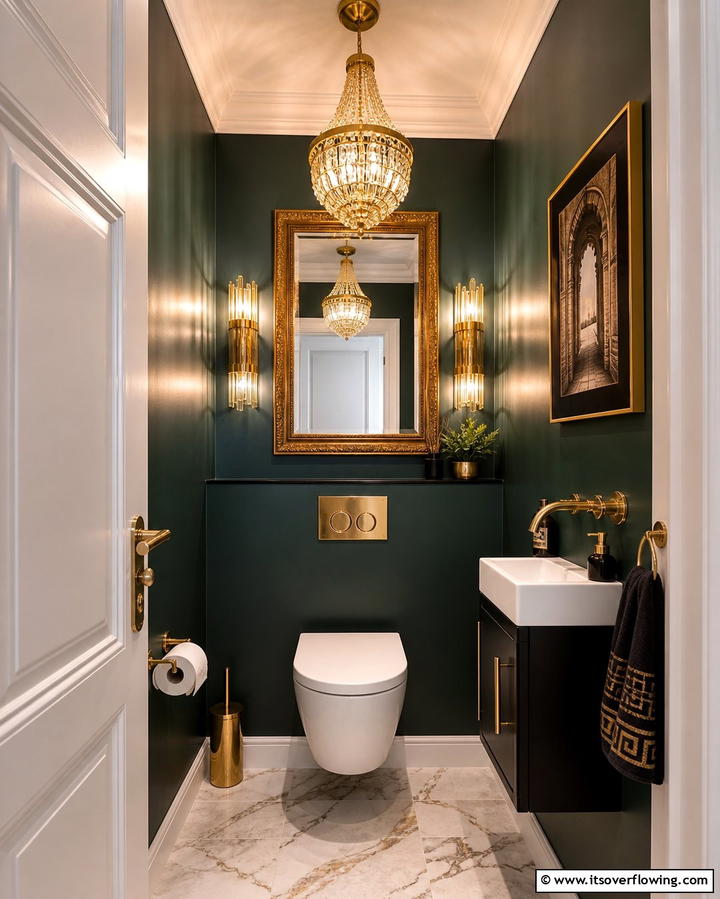 Dramatic Lighting Fixtures - 25 Downstairs Toilet Ideas for Small Spaces