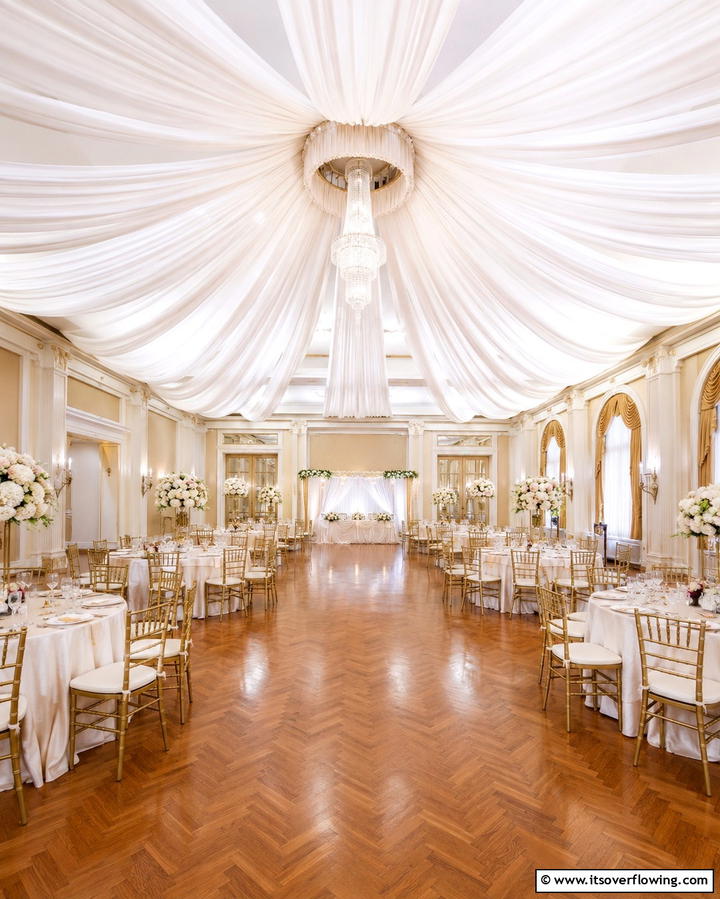 Draped Fabric Canopy - 30 Beautiful Wedding Backdrop Design Inspirations