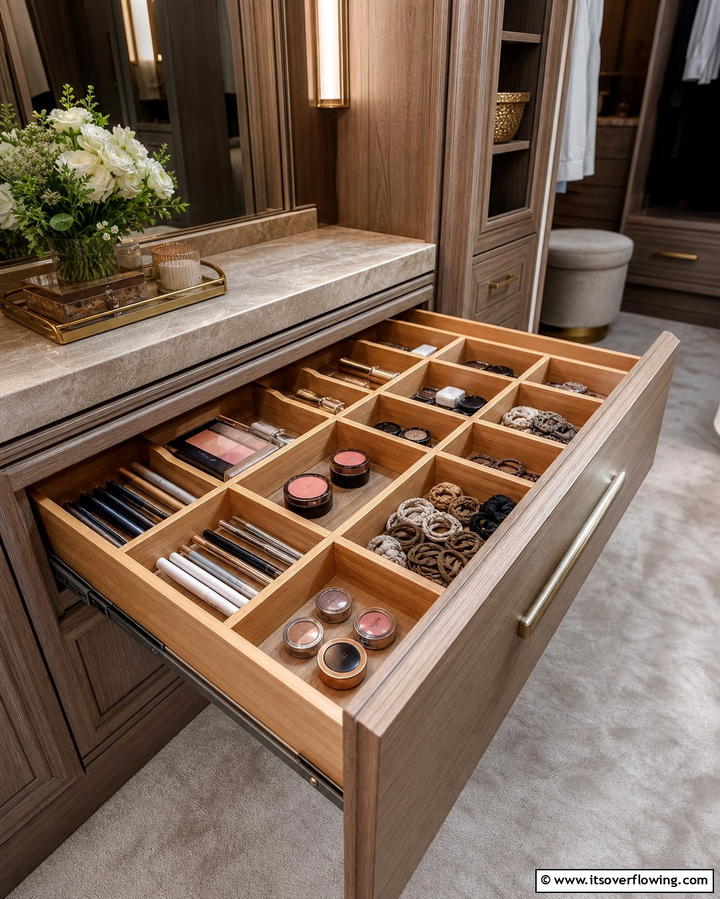 Drawer Dividers for Hidden Storage - 25 Vanity Organization Ideas for a Clutter-Free Space