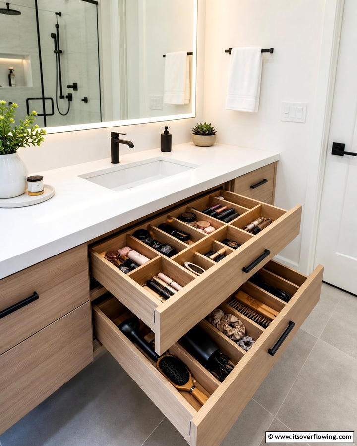 Drawer Dividers for Hidden Storage - 25 Bathroom Counter Organization Ideas for a Clutter-Free Space