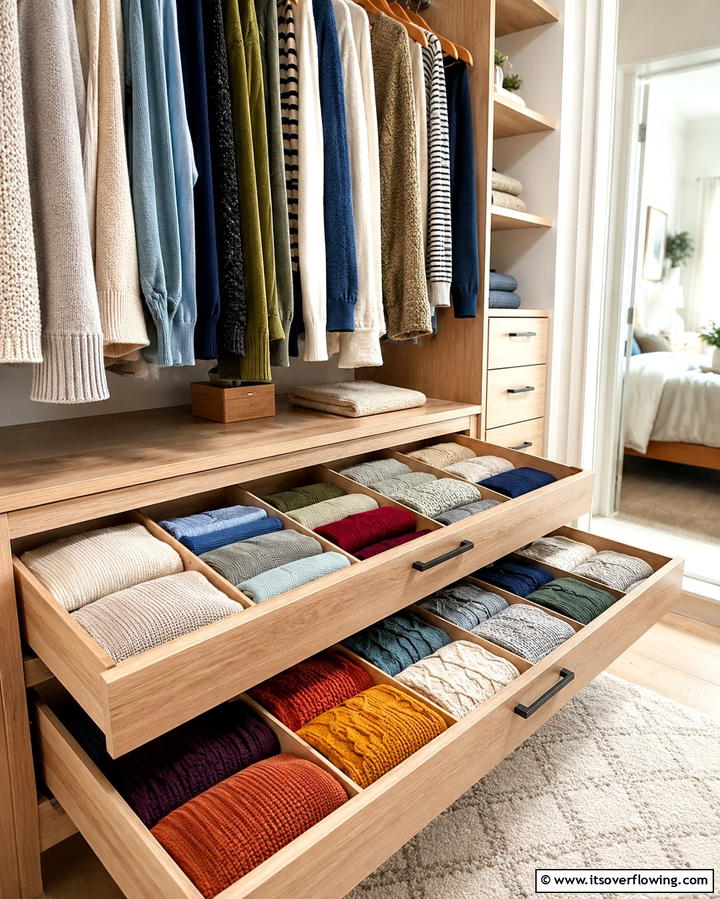 Drawer Dividers for Neat Organization - 20 Sweater Storage Ideas to Organize Your Wardrobe