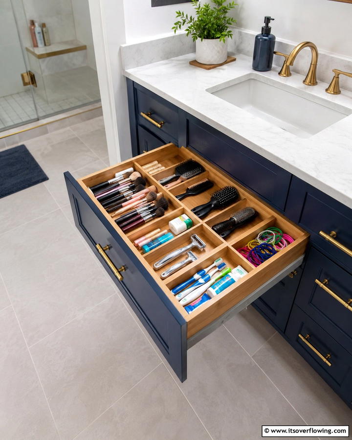 Drawer Dividers for Small Items - 30 Bathroom Cabinet Organizing Ideas for Clutter-Free Spaces