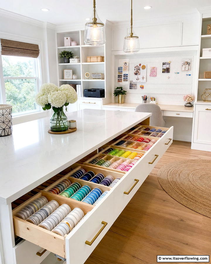 Drawer Inserts for Ribbon Storage - 20 Ribbon Storage Ideas- Organize Your Craft Supplies