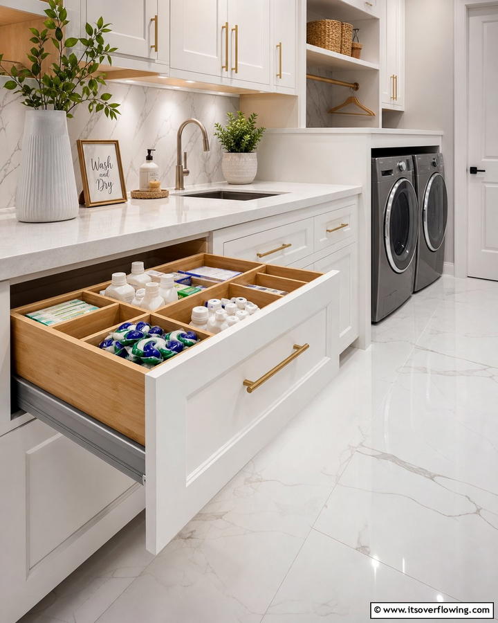 Drawer Organizers - 20 Laundry Detergent Storage Ideas for an Organized Space