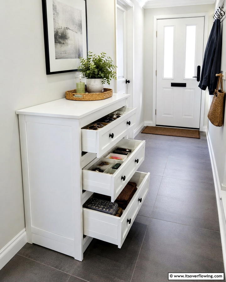 Drawer Units for Concealed Storage - 25 Entryway Storage Ideas for Organized Homes