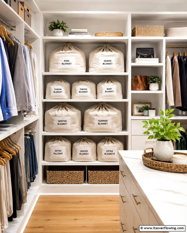 Drawstring Bags - 25 Creative Blanket Storage Ideas for Cozy Homes