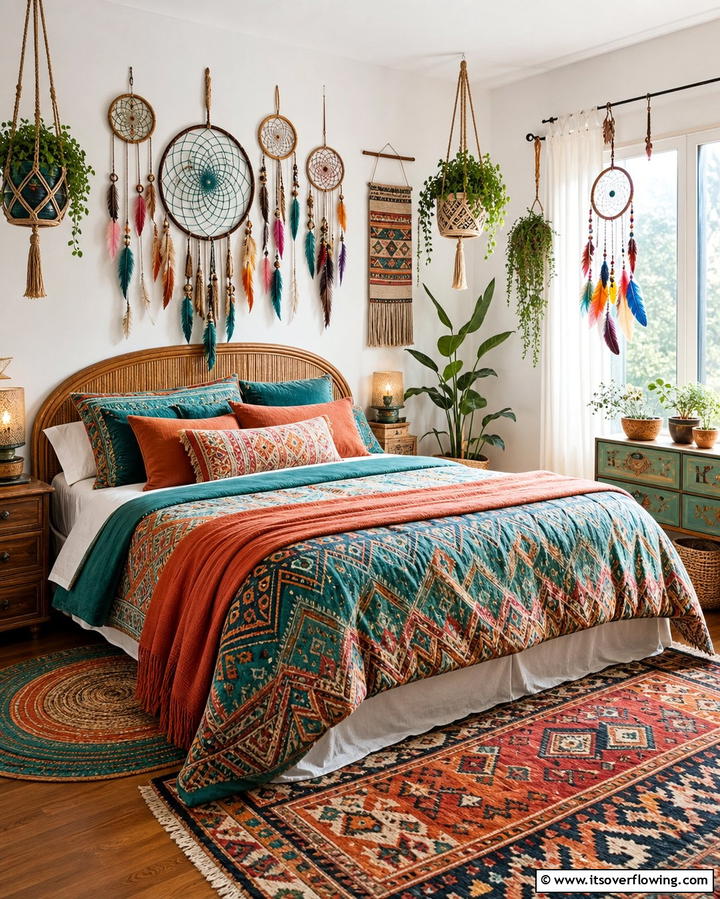 Dreamcatchers as Decor - 25 Colorful Boho Bedroom Ideas for a Cozy Retreat