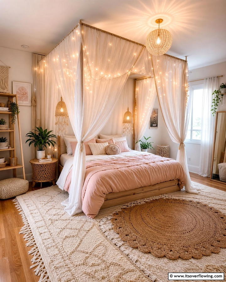 Dreamy Canopy Bed - 20 Girls Boho Bedroom Ideas for a Chic and Relaxing Space