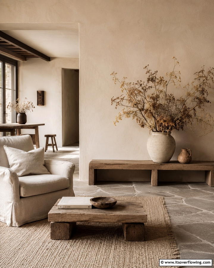 Dried Floral Arrangements - 30 Wabi Sabi Interior Design Ideas for Serene Minimalism