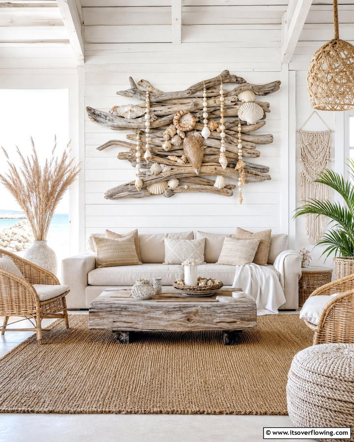 Driftwood Art Installations - 25 Boho Wall Decor Ideas for a Vibrant and Artistic Home