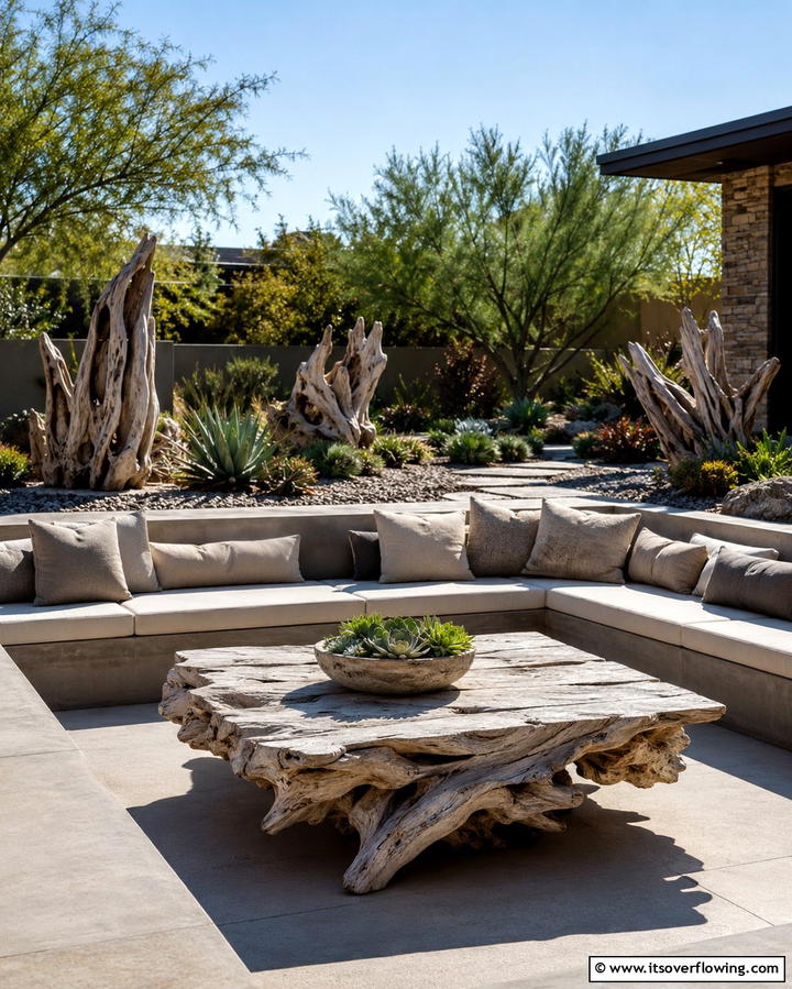 Driftwood Decor - 25 Tropical Patio Ideas for a Relaxing Outdoor Oasis