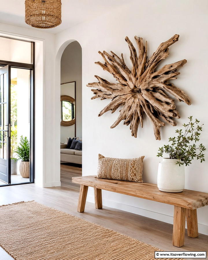 Driftwood Decor - 30 Bohemian Hallway Decor Ideas for a Welcoming Entryway