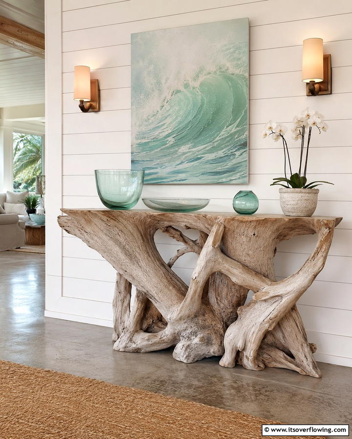 Driftwood Decor Elements - 30 Relaxed Coastal Decor Inspirations for Beach-Inspired Homes